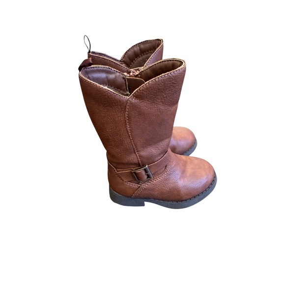 OshKosh B'Gosh Brown Faux Leather Boots Riding Fall Toddler Girls Size 5M‎ - Picture 1 of 7